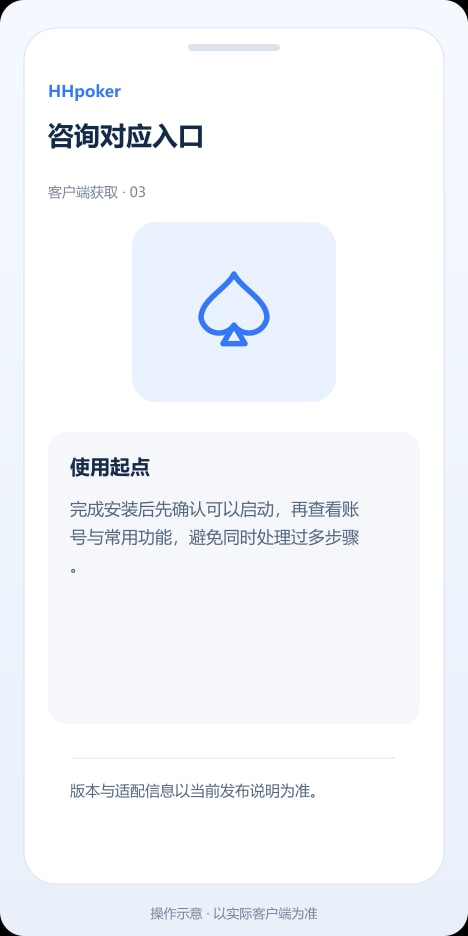HHpoker 咨询对应入口操作示意